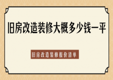 舊房改造裝修大概多少錢(qián)一平?2025舊房改造裝修報(bào)價(jià)清單