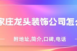 關(guān)于合肥龍頭裝飾公司怎么樣