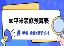 80平米裝修預(yù)算表(2025年半包+全包+整裝價(jià)格)