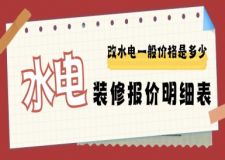 2025年度水電裝修報價明細表，改水電一般價格是多少