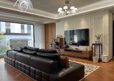 【南康3306張工設(shè)計(jì)事務(wù)所】濱江院子143㎡美式復(fù)古實(shí)木裝修實(shí)景落地