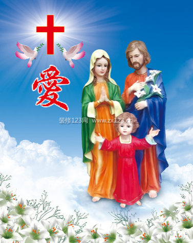 海开牡丹十字绣神爱世人1721