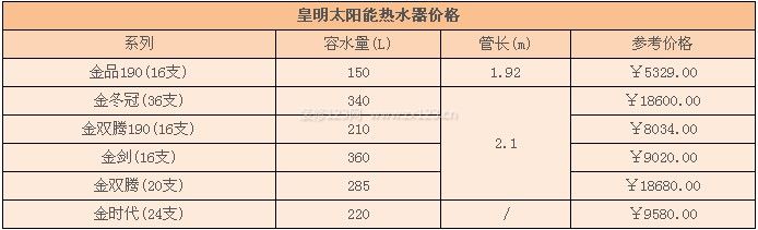皇明太陽能熱水器價(jià)格 皇明太陽能熱水器價(jià)格