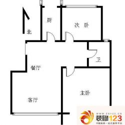 天泰新房苑户型图户型图 2室2厅1卫1厨