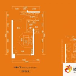 深业东城御园户型图40平开放式公寓 