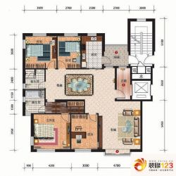 太阳世家户型图C户型图 4室2厅2卫1厨