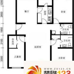 交通厅宿舍大院户型图1-1 3室2厅1卫1厨