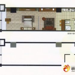 中商一环铭座户型图A5户型 1室1厅1卫1厨