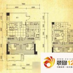 博澳名苑户型图1-1 4室2厅2卫1厨