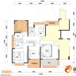 绿景公馆1866D座1单元C+D户型户型图