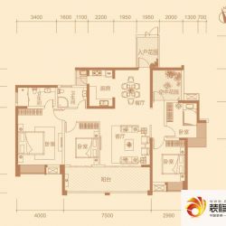 奥林匹克花园奥龙湾户型图6栋1单元01户型 4室2厅2卫1厨