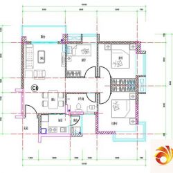 香林世纪华府户型图C3户型 3室2厅1卫1厨