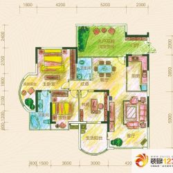 黔灵文峰苑户型图1单元4号房户型 3室2厅2卫1厨