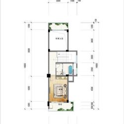 闽都星锦湾户型图G户型―复式上层 1室1卫