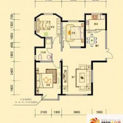 信达东湾半岛户型图二期e1a户型图 3室2厅1卫