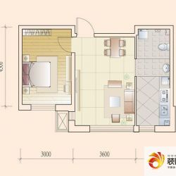 宝丰阁壹院户型图B户型图 1室1厅1卫1厨