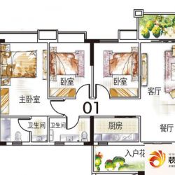 利泰花林湖畔5号楼01单位户型户型图