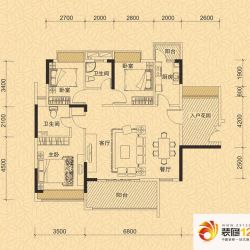 德威摩卡小镇户型图11栋04号房、14栋03号房 3室2厅2卫1厨