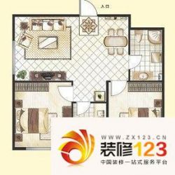 水岸花都户型图2室户型图 2室1厅1卫1厨