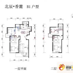 北辰香麓户型图b1户型 4室2厅3卫1厨