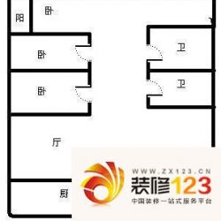 锦绣园户型图户型图 3室1厅2卫1厨