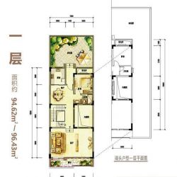 五矿哈施塔特户型图联排别墅TU1户型图一层 5室3厅4卫1厨