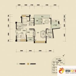 中锴华章户型图4栋户型图 3室2厅2卫1厨