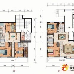 太阳世家户型图跃层B户型图 4室3厅4卫1厨