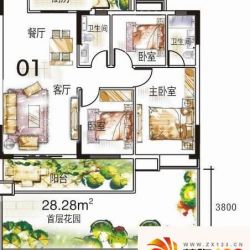 利泰花林湖畔5号2梯01房户型图