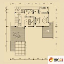 建发领域户型图地上三层平面图  8室3厅7卫1厨