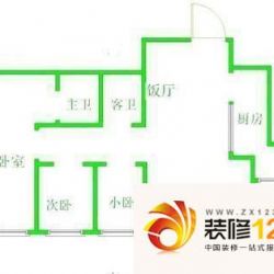 四方景园二区户型图户型图 3室2厅2卫1厨