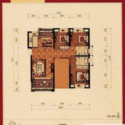 博仕后龙港城户型图3#01单元119O户型图 4室2厅2卫1厨