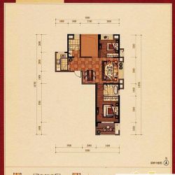 博仕后龙港城户型图1#2# 01 11单元88O户型图 2室2厅2卫1厨