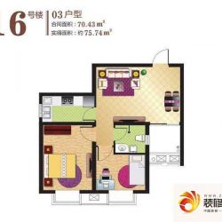 汉飞金沙国际四期16号楼03户型户型图