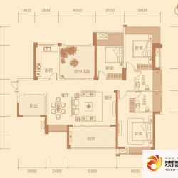 奥林匹克花园奥龙湾户型图6栋1单元03户型 3室2厅2卫1厨