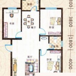 丽景水岸户型图标准层户型图 3室2厅1卫1厨