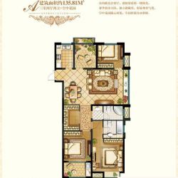 阳光龙庭户型图A户型 3室2厅2卫