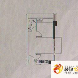 富港东汇城户型图国际宫寓05单元6-13层 1室2厅1卫1厨