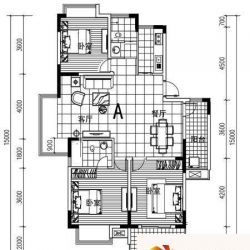 华泰小区户型图三室两厅两卫一厨户型图4 3室2厅2卫1厨