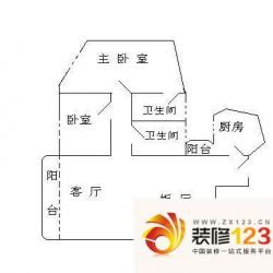 东湖花园 2室 户型图