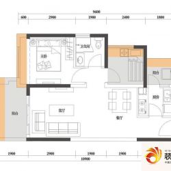 绿景公馆1866F座C户型户型图