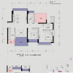 莱蒙水榭春天户型图6期A区2、5座，B区4座B户型 3室2厅2卫1厨