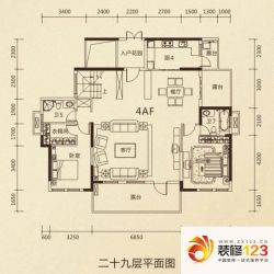 鼎峰国汇山4AF户型29层户型图