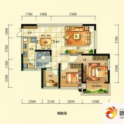 特发和平里户型图J户型偶数层户型图 2室2厅1卫1厨