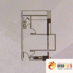 富港东汇城户型图国际宫寓07单元14-28层 1室2厅1卫1厨