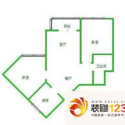 星河城三期户型图户型图 2室2厅1卫1厨