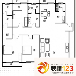 君悦城 3室 户型图