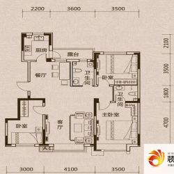 力旺美林户型图二期C1户型图 3室2厅2卫