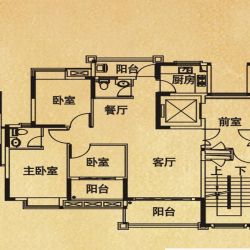 联泰香域滨江桥郡户型图18#楼106.20平米户型图