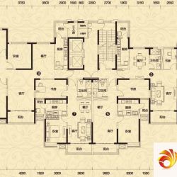 恒大御景户型图1/2#楼高层2单元户型图 3室2厅2卫